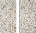 Spring Floral Hand Towels for Bathroom Set of 2 Brown White Flower Leaves by Aytipun