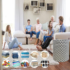 Waterproof Laundry Hamper Collapsible Laundry Basket Leather Handle Laundry Bag - Image 5