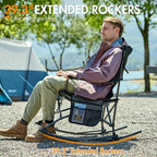 Portal Outdoor Rocking Chair Camping Folding Portable Rocker with Cup Holder Side Pocket Carry Bag, Support 350LBS (Mesh Black) - Image 4