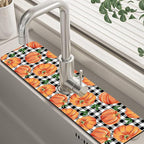 Thanksgiving Pumpkin Kitchen Sink Splash Guard Mat Buffalo Plaid Absorbent Fast by Unknown
