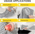 SALAS Cotton Dish Towels for Kitchen Drying Dishes, Lattice Terry Kitchen Cloths - Image 5