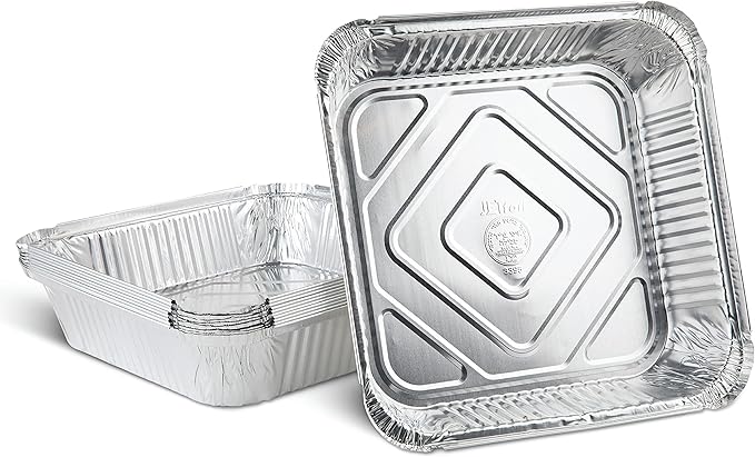 PLASTICPRO Disposable 9'' X 9'' X 2'' Inch Square Aluminum Tin Foil Baking Pans by PLASTICPRO