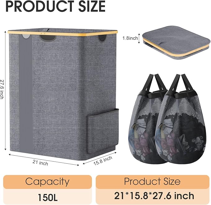 Laundry Basket Clothes Hamper - Image 2