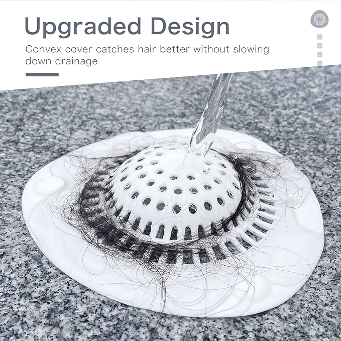 Hair Catcher Shower Drain Cover Bathtub Silicone Hair Catcher Stopper Drain - Image 2