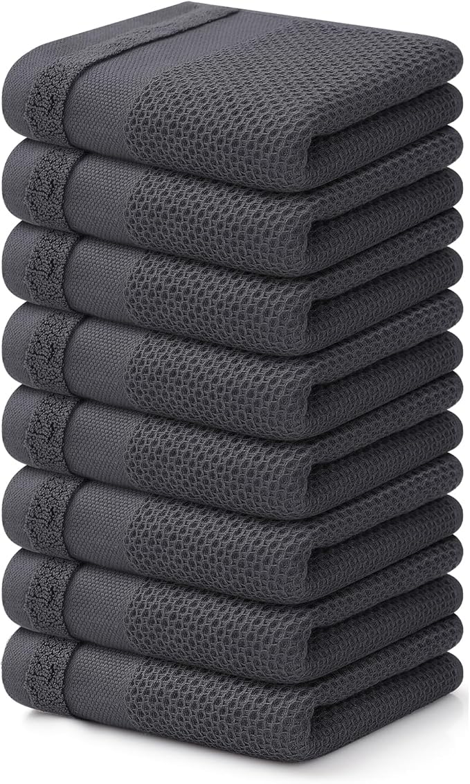 Homaxy 100% Cotton Waffle Weave Kitchen Towels, 13 x 28 Inches Super Absorbent by Homaxy