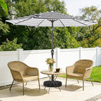 MEWAY 9ft Patio Umbrella Outdoor Table Umbrellas with Push Button Tilt and Crank, Market Umbrella 8 Sturdy Ribs for Deck, Garden, Pool and Backyard, Black-white-striped - Image 2