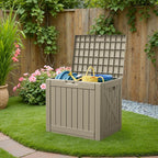 Patiowell 43 Gallon Resin Deck Box, Outdoor Storage Box for Patio Furniture, Deliveries, Pool Supplies,Waterproof and Lockable (Light-Brown) - Image 5