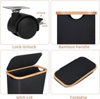 Slim Laundry Basket with Wheels, Narrow Hampers - Image 4
