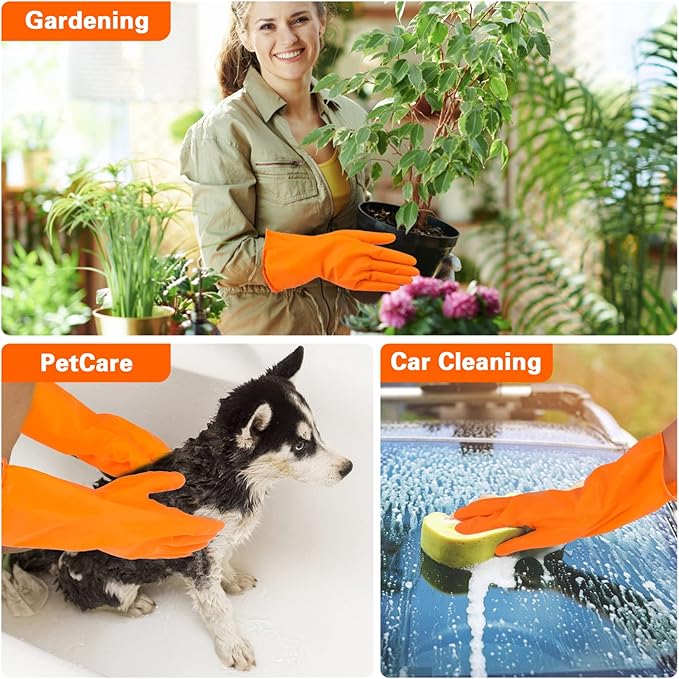 Sibba 1 Pairs Rubber Gloves Dishwashing Kitchen Dish Clean Wash Household - Image 3