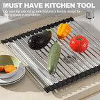 NEZUIBAN Dish Drying Rack with Roll Up and Over Sink - Image 3