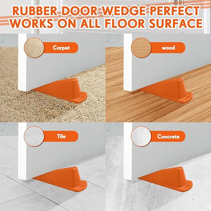 Frienda 6 Pcs Jumbo Door Stoppers Heavy Duty Door Stopper Tall up to 2inch Tall - Image 5