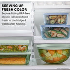 Pyrex Colors Tinted Small/Medium/Large Food Storage Container Set, Snug Fit - Image 4