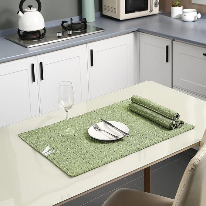 Microfiber Kitchen Towels and Dishcloths Set, 26 X 18 Inch and 12 X 12 Inch - Image 5
