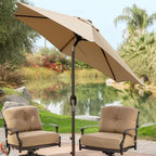 Blissun 7.5 ft Patio Umbrella, Yard Umbrella, Outdoor Market Umbrella with Push Button Tilt Crank (Tan) - Image 7