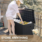 Devoko 100 Gallon Waterproof Large Resin Deck Box Indoor Outdoor Lockable Storage Container for Patio Furniture Cushions Garden Tools (100 Gallon, Black) - Image 8