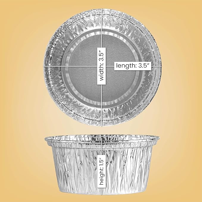 PLASTICPRO 3.5'' Inch Round Ramekins Muffin Cups Tin Foil Cupcake Pans - Image 2