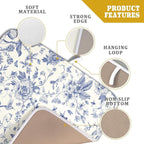 Giwawa Chinoiserie Flower Dish Drying Mat Blue Leaves Dishes Drying Pad - Image 4