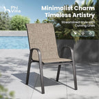 PHI VILLA Patio Chairs Set of 2, Outdoor Stackable Dining Chairs with E-Coating Metal Frame and Upgraded Textilene Fabric, All Weather Deck Chair 350 LBS Capacity for Porch Poolside Garden - Image 8