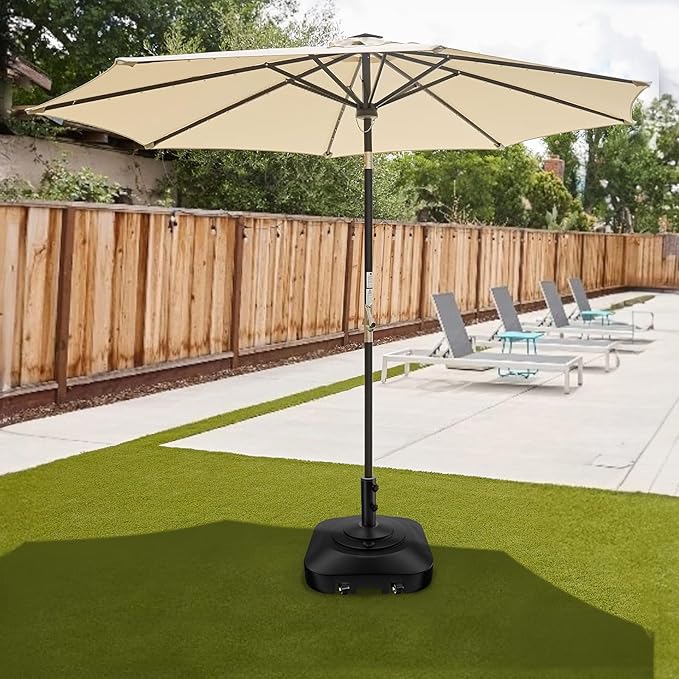 Umbrella Base with Wheels, Umbrella Stand Base Heavy Duty 100lb Windproof, Fillable Umbrella Base Mobile Square Umbrella Stand Outdoor Base for Patio, Deck, Poolside, Lawn, Fits Most Sized Umbrellas - Image 8