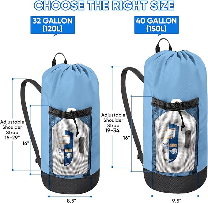 BALEINE 150L Laundry Bag Backpack, 900D Oxford Fabric Large Travel Laundry Bags - Image 3