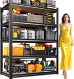 71.2" H Garage Shelving Heavy Duty Storage Shelves, Metal Adjustable Shelving Unit, Utility Garage Organizer Shelf for Basement, Pantry, Kitchen, Warehouse,15.7" Dx35.4 Wx71.2 H Black by Unknown