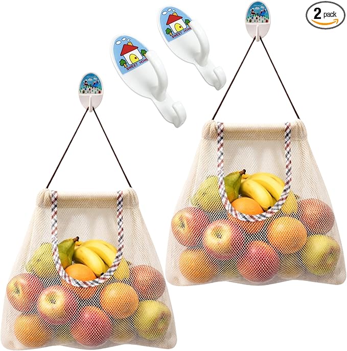 Durable Reusable Hanging Storage Mesh Bags by TAMALL