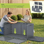 Devoko 100 Gallon Outdoor Storage Box, Waterproof Resin Deck Box for Patio Furniture, Lockable Container for Garden Cushions & Pool Supplies (Gray, 100 Gallon) - Image 6