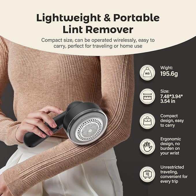 Fabric Shaver Lint Remover, Electric Lint Shaver - Image 7