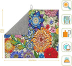 Boho Floral Dish Drying Mats for Kitchen Counter, Absorbent Microfiber Colorful - Image 6