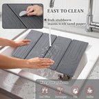 Large Stone Dish Drying Mat for Kitchen Counter, Foldable Diatomaceous Earth - Image 5