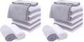 MOONQUEEN Microfiber Facial Cloths Fast Drying Washcloth 24 Pack by MOONQUEEN