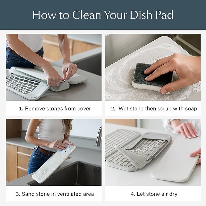 Dorai Home Collapsible Dish Drying Rack and Stone Pad – Foldable Drying Rack - Image 4