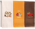 3 Pcs Fall Pumpkin Hand Towels for Bathroom Embroidered Bathroom Towels by SmoothNovelty