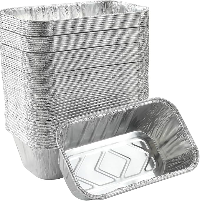 1Lb mini Loaf Pans Heavy Duty Disposable Aluminum Foil Bread Tins Standard Size by Waytiffer