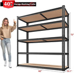 REIBII 40" W Garage Shelving 2500LBS Storage Shelves 72" H Metal Shelving 5 Tier Metal Shelves Adjustable Pantry Shelf for Garage Closet Kitchen Basement 40" W x 19.7''D x 72''H - Image 3
