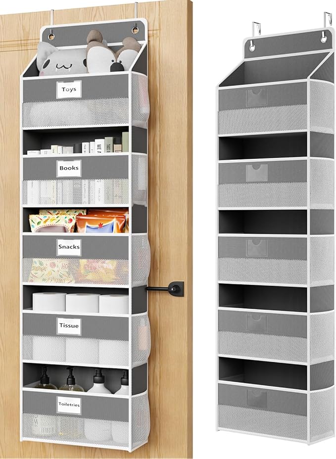 Over The Door Organizer Hanging, 5 Shelf Behind The Doors Storage, Pantry Door by Optish