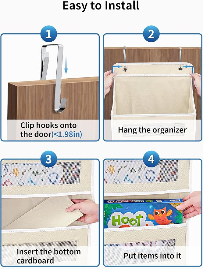 JARLINK Over The Door Organizer Storage, 5 Shelf Hanging Door Organizer - Image 7