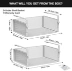 2Pack Under Shelf Basket Organizer, Adjustable Hanging Holder - Image 6