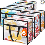 Clear Clothes Storage Bags, 6 Pack Closet Organizers and Under Bed Storage by Unknown