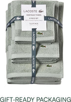 Lacoste Heritage Supima Cotton 6-Piece Towel Set, 2 Bath Towels, 2 Hand Towels - Image 4