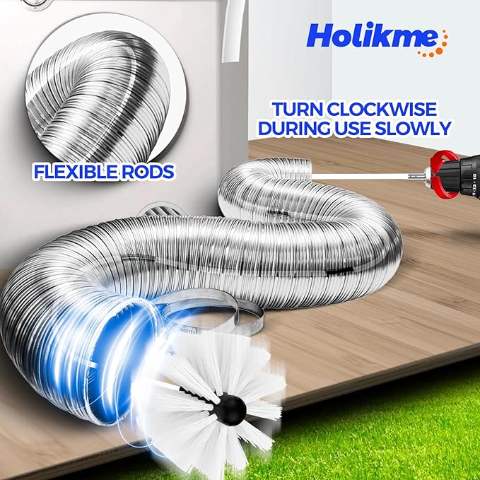 Holikme 30 Feet Dryer Vent Cleaner Kit, Flexible Lint Brush - Image 2