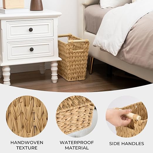 GRANNY SAYS Bathroom Wastebasket, Wicker Trash Can - Image 3