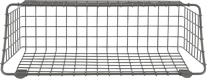 Spectrum Extra Large Wire Wall Mount Storage Basket Industrial Gray, Vintage - Image 6