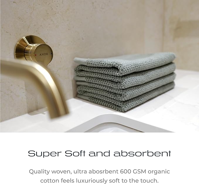 Luxury Silver-Infused Sage Green Hand Towels 2-Pack, 23.6"x17.7" - Image 4