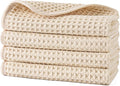 POLYTE 430 GSM Microfiber Lint Free Washcloth Face Towel, 13 x 13 in, 4 Pack by Polyte