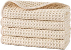POLYTE 430 GSM Microfiber Lint Free Washcloth Face Towel, 13 x 13 in, 4 Pack by Polyte