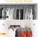 Legging Organizer for Closet, Metal Yoga Pants Hangers 4 Pack w/10 Clips Holds - Image 2