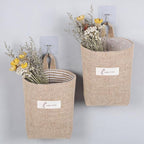 2 Pack Hanging Basket for Door, Small Jute Wall Storage, Hanging Storage Bags - Image 5