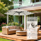 ABCCANOPY Durable Solar Led Patio Umbrellas with 32LED Lights 7.5FT (Light Beige) - Image 5