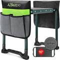 Garden Kneeler and Seat Heavy Duty, Upgraded Foldable Gardening Stool - Widened to 10" Stable Wear-resistant Prevent Knee and Back Pain, Beautiful Logo high-end 2 Large Tool Bags Gift for Women by AZBestPro